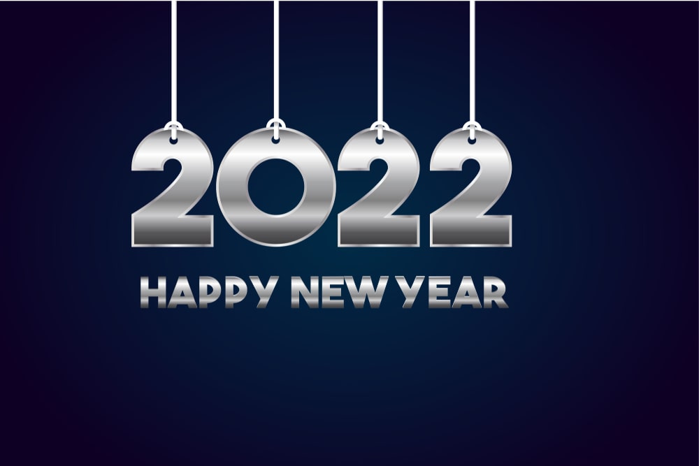 zilver blauw 2022 nieuwjaarstekst